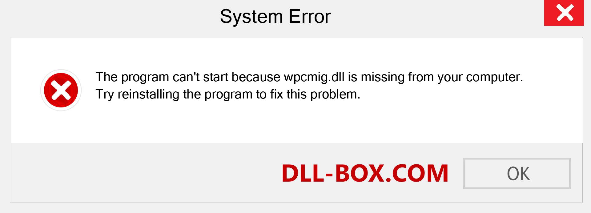  wpcmig.dll file is missing?. Download for Windows 7, 8, 10 - Fix  wpcmig dll Missing Error on Windows, photos, images