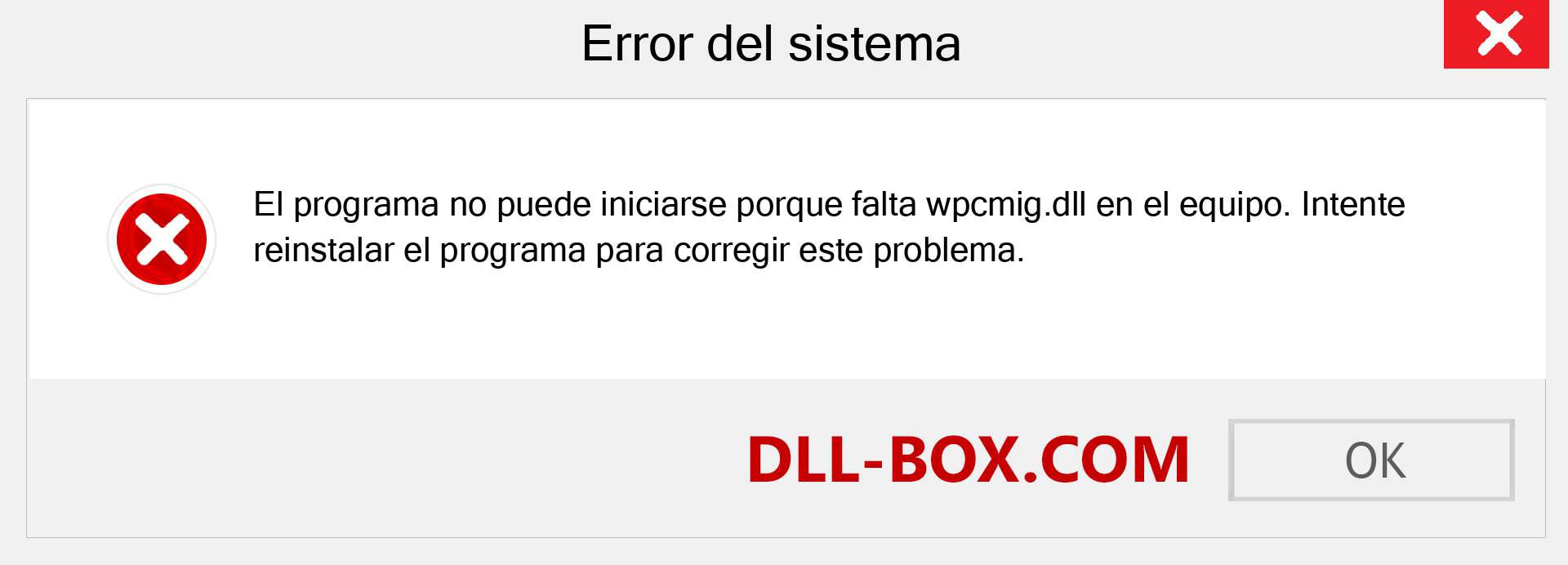 ¿Falta el archivo wpcmig.dll ?. Descargar para Windows 7, 8, 10 - Corregir wpcmig dll Missing Error en Windows, fotos, imágenes